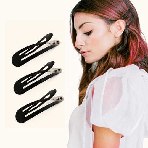 HAALII 40 Pack 2 Inch Metal Snap Hair Clips - Black Barrettes for Women and Girls Hair Styling - görsel 8