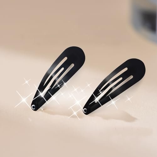 HAALII 40 Pack 2 Inch Metal Snap Hair Clips - Black Barrettes for Women and Girls Hair Styling - görsel 12
