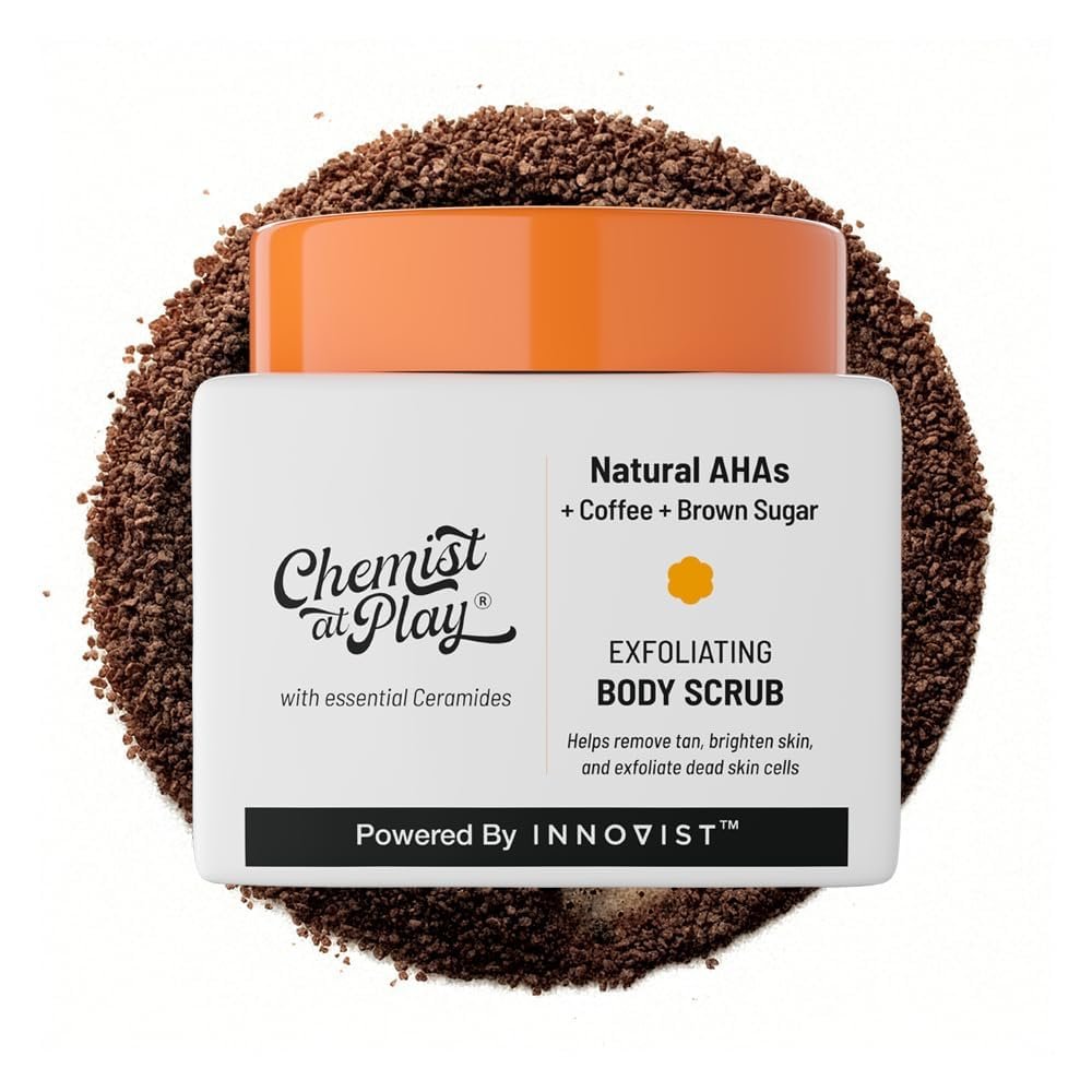 Chemist at Play Exfoliating Body Scrub for Tan Removal & Dead Skin | Coffee & Natural AHAs | Smooth, Soft, Bright Skin | 2.6 fl oz - görsel 2