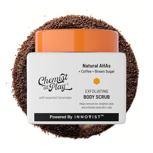 Chemist at Play Exfoliating Body Scrub for Tan Removal & Dead Skin | Coffee & Natural AHAs | Smooth, Soft, Bright Skin | 2.6 fl oz - görsel 1