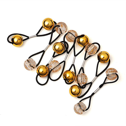 RED by Kiss 8 Pieces 16mm Ball Hair Ties - Gold & Clear Bubble Ponytail Holders for Kids, Girls, Women, Toddlers