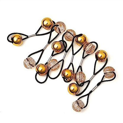 RED by Kiss 8 Pieces 16mm Ball Hair Ties - Gold & Clear Bubble Ponytail Holders for Kids, Girls, Women, Toddlers