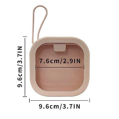 KVZVK 2 Pack Hair Tie Organizer Boxes - Portable Travel Hair Accessory Storage for Girls and Women - Cotton Small Items Holder Container (Pink)