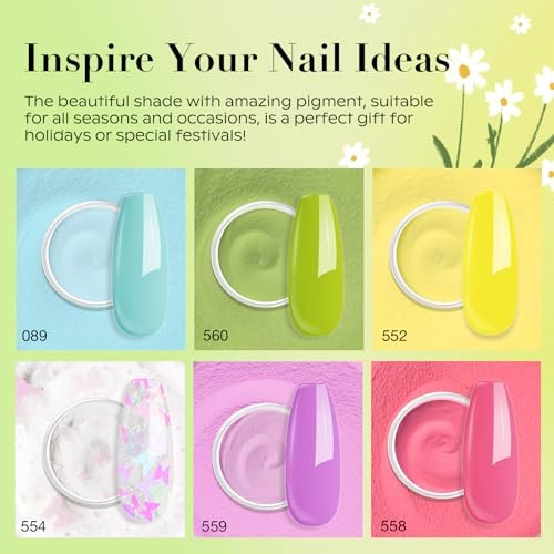 AZUREBEAUTY Dip Powder Nail Set - 6 Pastel Colors Spring Summer Collection, Starter Kit for French Art Manicure, No UV Lamp Needed - görsel 10