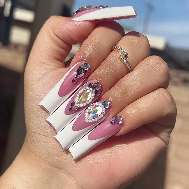 KACHIMOO 24pcs Luxury Laser Design Heart Nail Charms - Alloy Gold Nail Art Rhinestones for Women DIY - görsel 8
