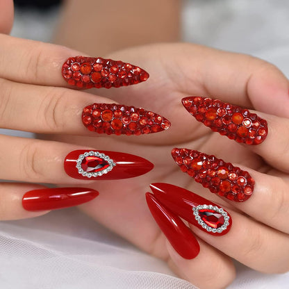 KACHIMOO 24pcs Luxury Laser Design Heart Nail Charms - Alloy Gold Nail Art Rhinestones for Women DIY