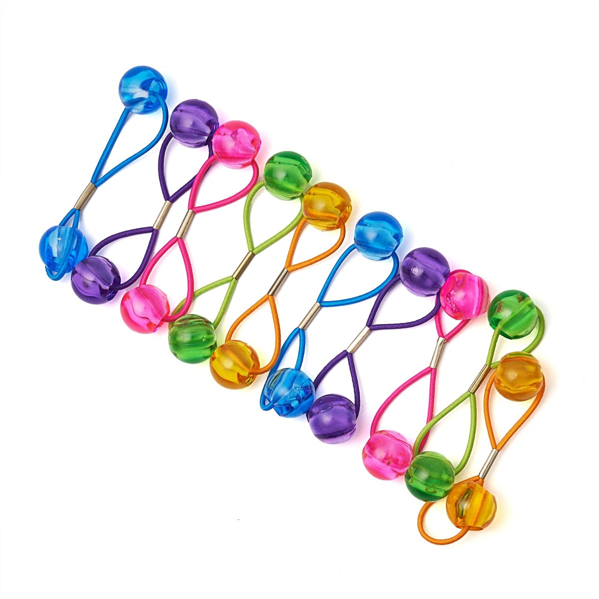 RED by Kiss 10 Pieces 16mm Ball Hair Ties - Clear Assorted Bubble Ponytail Holders for Kids, Girls, Women, and Toddlers - görsel 1