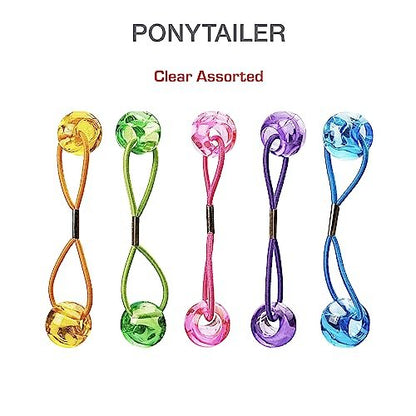 RED by Kiss 10 Pieces 16mm Ball Hair Ties - Clear Assorted Bubble Ponytail Holders for Kids, Girls, Women, and Toddlers