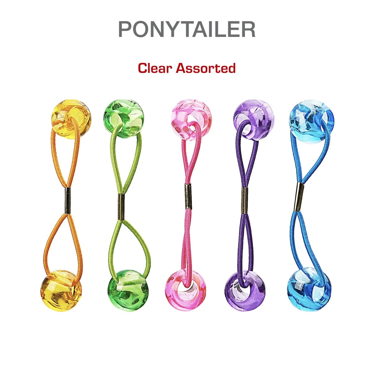 RED by Kiss 10 Pieces 16mm Ball Hair Ties - Clear Assorted Bubble Ponytail Holders for Kids, Girls, Women, and Toddlers - görsel 9