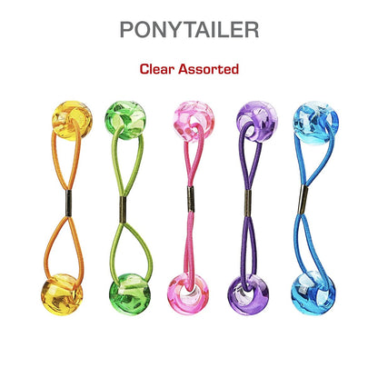 RED by Kiss 10 Pieces 16mm Ball Hair Ties - Clear Assorted Bubble Ponytail Holders for Kids, Girls, Women, and Toddlers