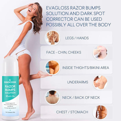 Razor Bumps Treatment for Women and Men - Ingrown Hair Serum for Face, Neck, Bikini Area, Legs, and Underarms - After Shave Solution for All Skin Types - 3.5 oz Avelisse