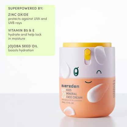 Evereden Kids Face Cream with SPF 20 - Fragrance-Free, Non-Toxic Moisturizer for Children, 1.7 oz Avelisse