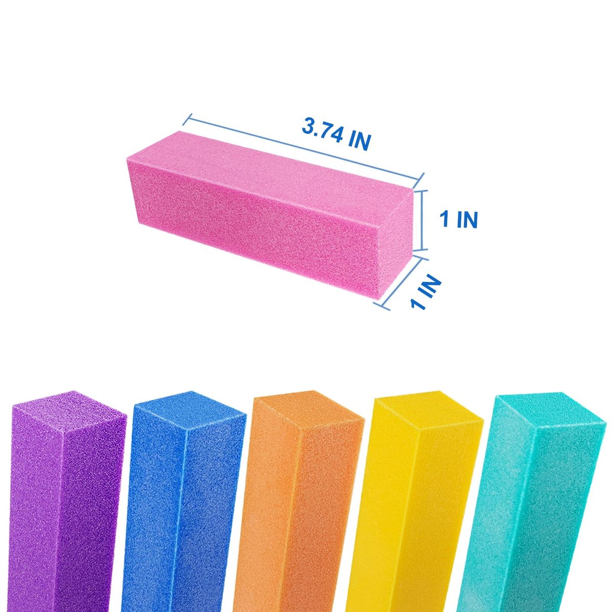 12 Pcs Nail Buffer Block Set - 4 Sided Sanding Buffers for Acrylic and Natural Nails, Professional Manicure Polisher, Medium Grit, Multicolor - görsel 11