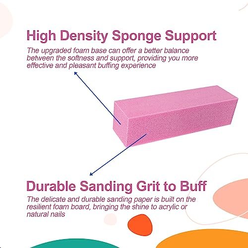 12 Pcs Nail Buffer Block Set - 4 Sided Sanding Buffers for Acrylic and Natural Nails, Professional Manicure Polisher, Medium Grit, Multicolor - görsel 6