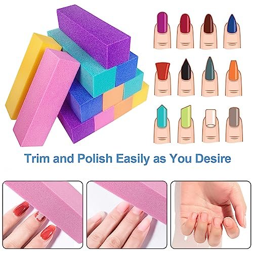 12 Pcs Nail Buffer Block Set - 4 Sided Sanding Buffers for Acrylic and Natural Nails, Professional Manicure Polisher, Medium Grit, Multicolor - görsel 4