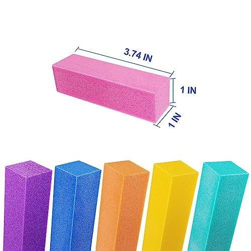 12 Pcs Nail Buffer Block Set - 4 Sided Sanding Buffers for Acrylic and Natural Nails, Professional Manicure Polisher, Medium Grit, Multicolor - görsel 12