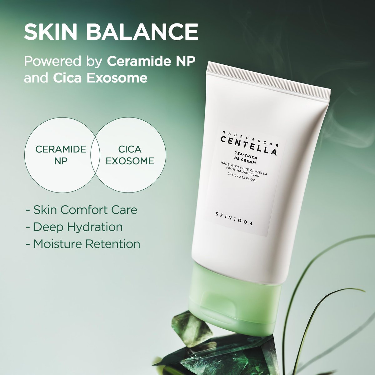 SKIN1004 Tea-Trica B5 Cream - Soothing & Hydrating Face Moisturizer with Centella Asiatica & Panthenol, Gel Cica Cream for Sensitive Skin, 2.53 fl.oz (75ml) - görsel 9