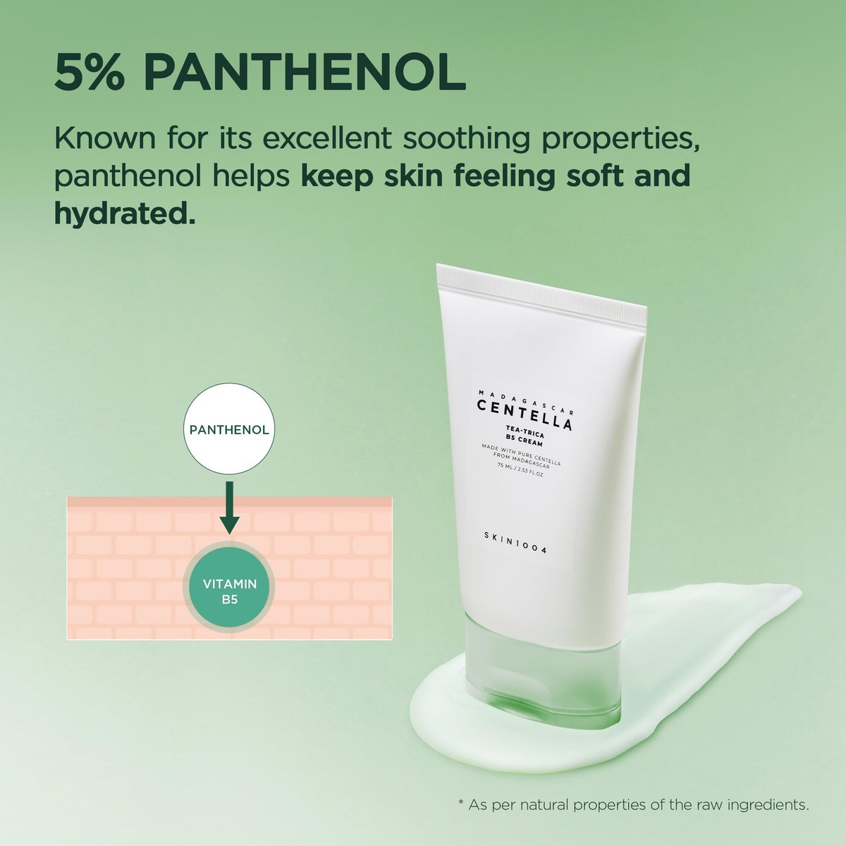 SKIN1004 Tea-Trica B5 Cream - Soothing & Hydrating Face Moisturizer with Centella Asiatica & Panthenol, Gel Cica Cream for Sensitive Skin, 2.53 fl.oz (75ml) - görsel 5