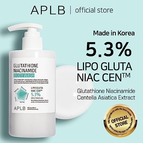 APLB Glutathione Niacinamide Body Wash – LIPO GLUTA NIAC CEN™ 5.3% Deep Moisture Body Cleanser for Soft, Radiant Skin (10.14 fl oz) Avelisse