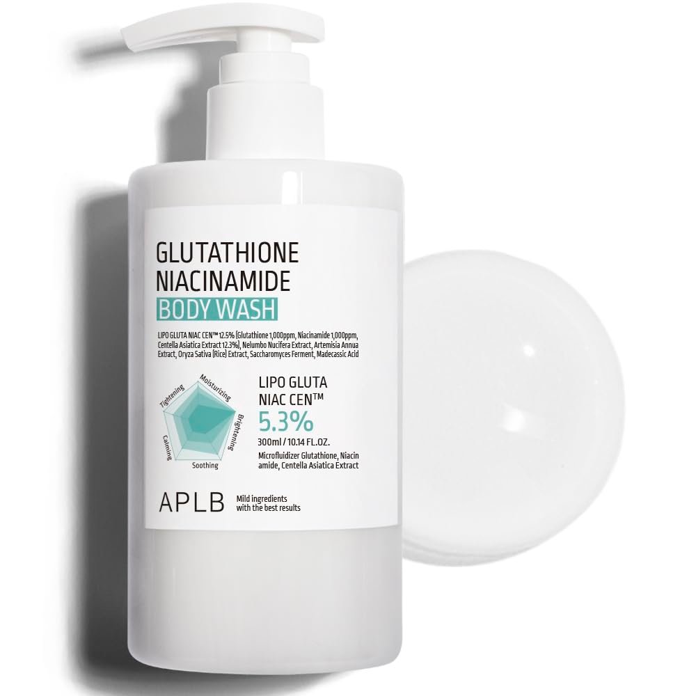 APLB Glutathione Niacinamide Body Wash – LIPO GLUTA NIAC CEN™ 5.3% Deep Moisture Body Cleanser for Soft, Radiant Skin (10.14 fl oz) Avelisse