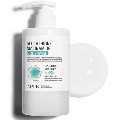 APLB Glutathione Niacinamide Body Wash – LIPO GLUTA NIAC CEN™ 5.3% Deep Moisture Body Cleanser for Soft, Radiant Skin (10.14 fl oz) Avelisse