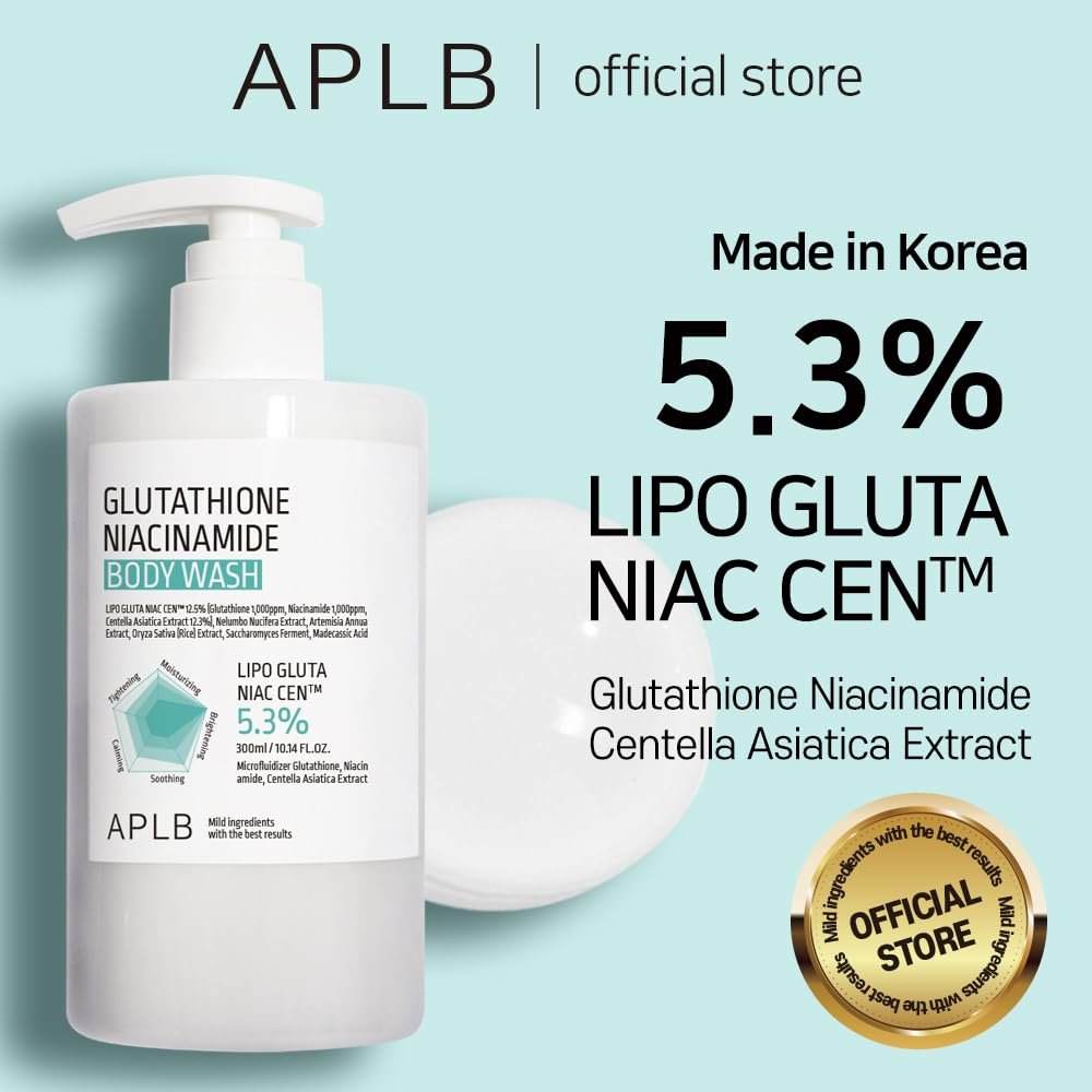 APLB Glutathione Niacinamide Body Wash – LIPO GLUTA NIAC CEN™ 5.3% Deep Moisture Body Cleanser for Soft, Radiant Skin (10.14 fl oz) Avelisse