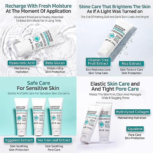APLB Glutathione Niacinamide Facial Cleanser – LIPO GLUTA NIAC CEN™ 8.6% – Korean Skincare for Pore Tightening, Sebum Control & Deep Moisture (2.71 Fl Oz) Avelisse