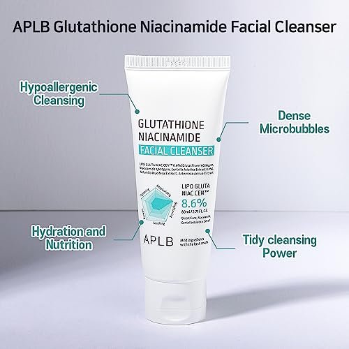 APLB Glutathione Niacinamide Facial Cleanser – LIPO GLUTA NIAC CEN™ 8.6% – Korean Skincare for Pore Tightening, Sebum Control & Deep Moisture (2.71 Fl Oz) Avelisse