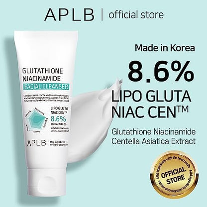 APLB Glutathione Niacinamide Facial Cleanser – LIPO GLUTA NIAC CEN™ 8.6% – Korean Skincare for Pore Tightening, Sebum Control & Deep Moisture (2.71 Fl Oz) Avelisse