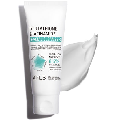 APLB Glutathione Niacinamide Facial Cleanser – LIPO GLUTA NIAC CEN™ 8.6% – Korean Skincare for Pore Tightening, Sebum Control & Deep Moisture (2.71 Fl Oz) Avelisse