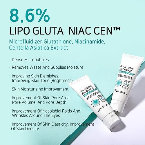 APLB Glutathione Niacinamide Facial Cleanser – LIPO GLUTA NIAC CEN™ 8.6% – Korean Skincare for Pore Tightening, Sebum Control & Deep Moisture (2.71 Fl Oz) Avelisse