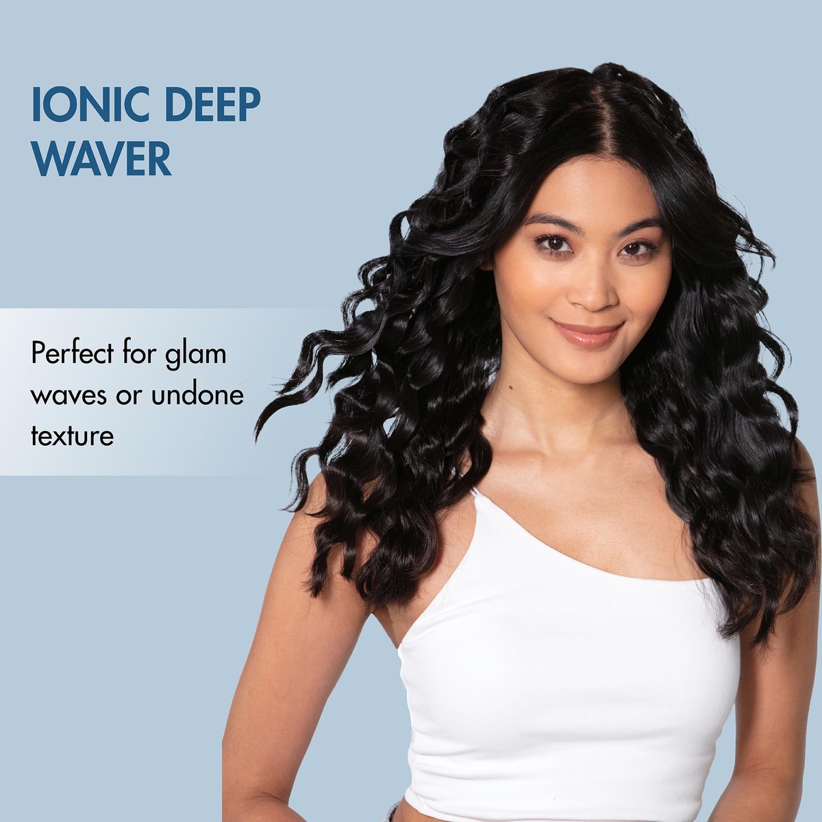 BaBylissPRO Ionic Deep Waver - Titanium Hair Waver for Deep, Long-Lasting Waves (Blue) Avelisse
