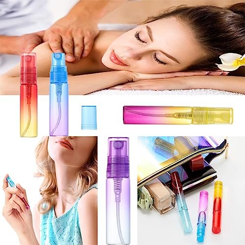 SUKPSY 10 Pack Mini Glass Spray Bottles - Refillable Fine Mist 5ml Travel Perfume & Essential Oil Atomizers (5 Gradient Colors) - görsel 12