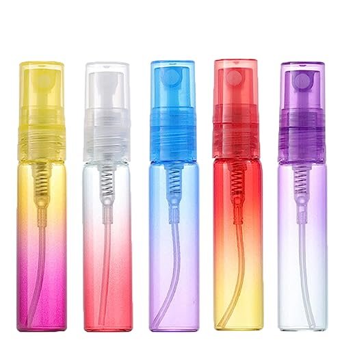 SUKPSY 10 Pack Mini Glass Spray Bottles - Refillable Fine Mist 5ml Travel Perfume & Essential Oil Atomizers (5 Gradient Colors) - görsel 4