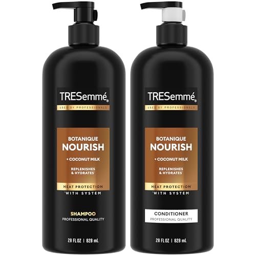 TRESemmé Botanique Nourish Shampoo and Conditioner Set – Anti-Frizz with Coconut Milk & Aloe Vera, 28 oz Each Avelisse