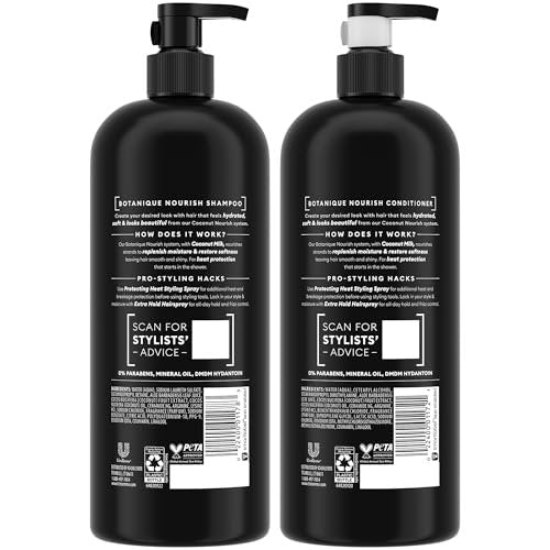 TRESemmé Botanique Nourish Shampoo and Conditioner Set – Anti-Frizz with Coconut Milk & Aloe Vera, 28 oz Each Avelisse