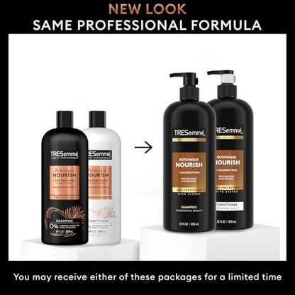TRESemmé Botanique Nourish Shampoo and Conditioner Set – Anti-Frizz with Coconut Milk & Aloe Vera, 28 oz Each Avelisse