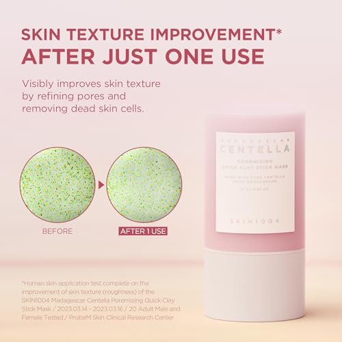 SKIN1004 Poremizing Quick Clay Stick Mask - Pink Mud Mask with Centella for Pore Minimizing and Sebum Control, 0.95 oz Avelisse