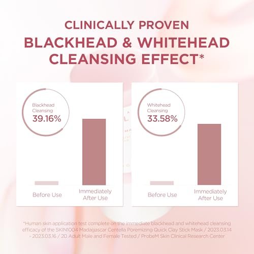 SKIN1004 Poremizing Quick Clay Stick Mask - Pink Mud Mask with Centella for Pore Minimizing and Sebum Control, 0.95 oz Avelisse