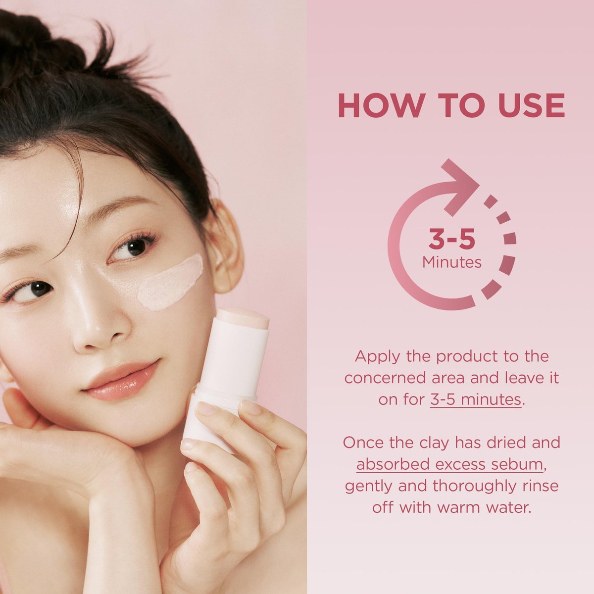 SKIN1004 Poremizing Quick Clay Stick Mask - Pink Mud Mask with Centella for Pore Minimizing and Sebum Control, 0.95 oz Avelisse