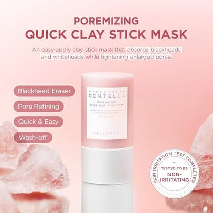 SKIN1004 Poremizing Quick Clay Stick Mask - Pink Mud Mask with Centella for Pore Minimizing and Sebum Control, 0.95 oz Avelisse