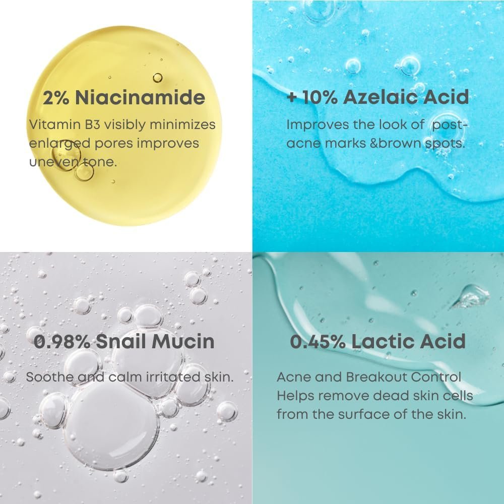 NINELESS A-Control 10% Azelaic Acid Serum – Clarifying & Smoothing Face Serum Avelisse