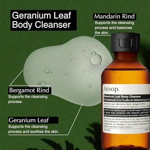 Aesop Arrival Travel Set (4-Piece) – Shampoo, Conditioner, Geranium Leaf Body Cleanser & Rind Concentrate Body Balm – 1.7 oz/50 mL Each – Gift Set with Reusable Canvas Bag Avelisse