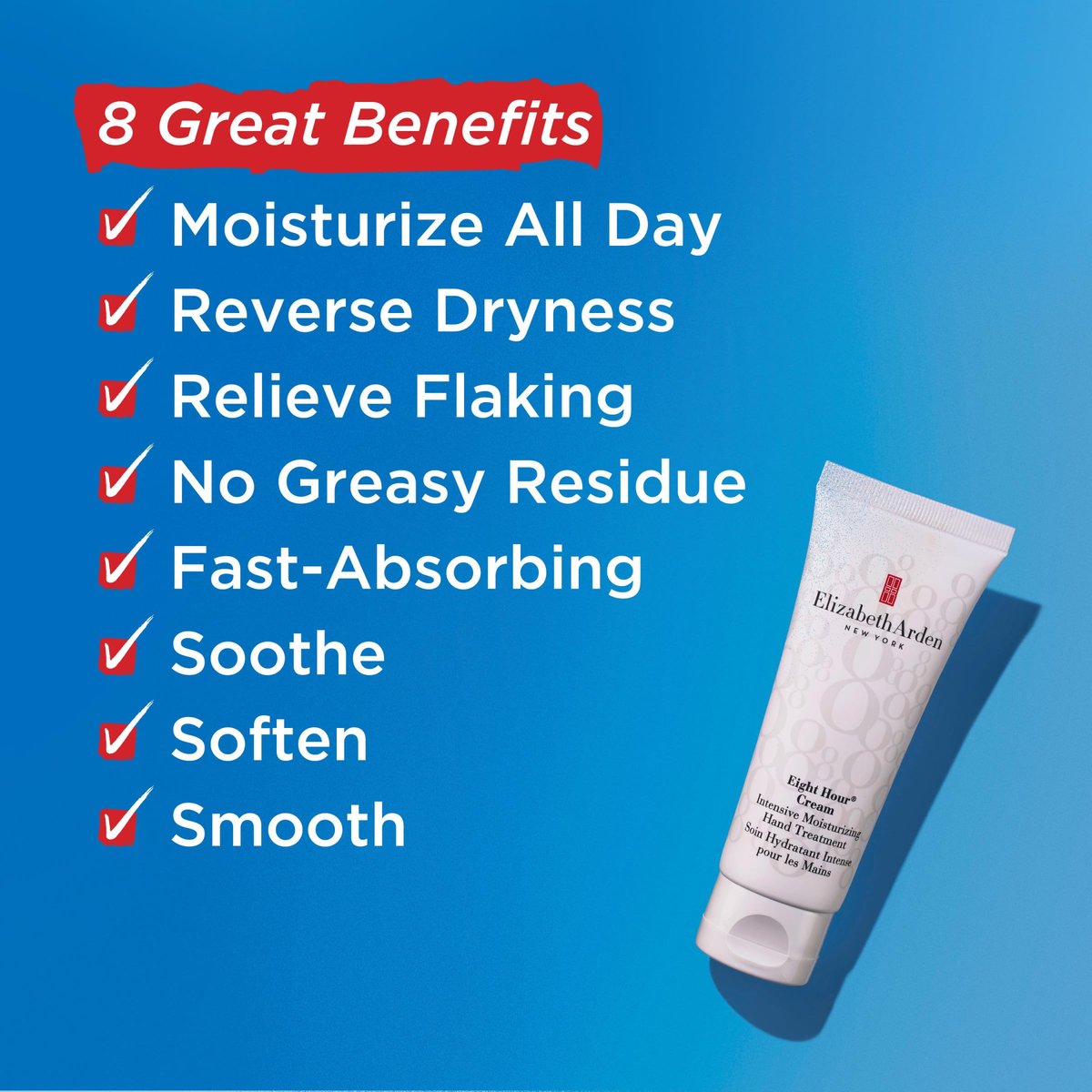 Elizabeth Arden Eight Hour Cream Intensive Moisturizing Hand Treatment, Fast-Absorbing Hand Cream for Dry, Cracked Skin, 2.65 Fl Oz - görsel 5