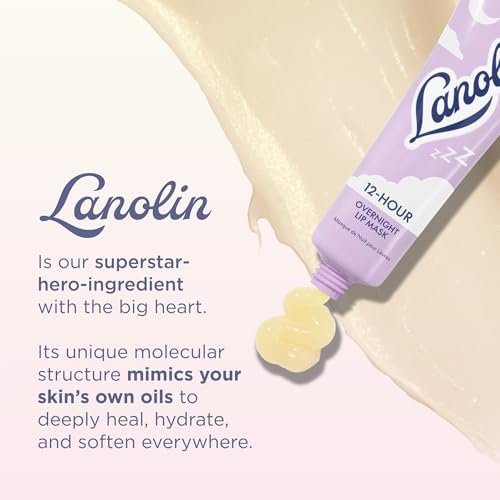 Lanolips 12 Hour Overnight Lip Mask – Rich Lanolin Lip Balm with Hyaluronic Acid, Vitamin C & Ceramides – Restore, Soften & Replenish While You Sleep – Cruelty-Free Hydrating Balm (0.52 oz / 15 g) - görsel 10