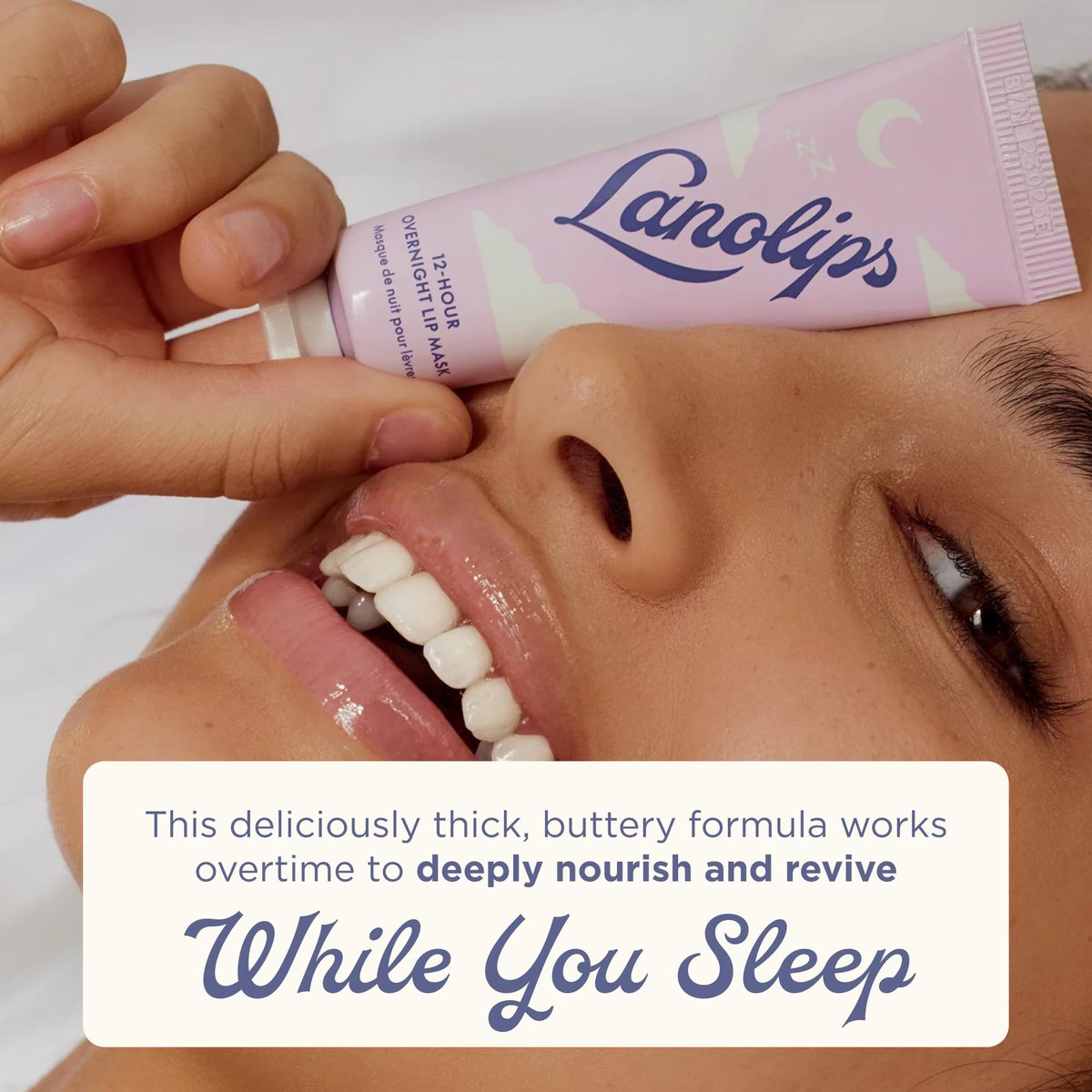 Lanolips 12 Hour Overnight Lip Mask – Rich Lanolin Lip Balm with Hyaluronic Acid, Vitamin C & Ceramides – Restore, Soften & Replenish While You Sleep – Cruelty-Free Hydrating Balm (0.52 oz / 15 g) - görsel 5