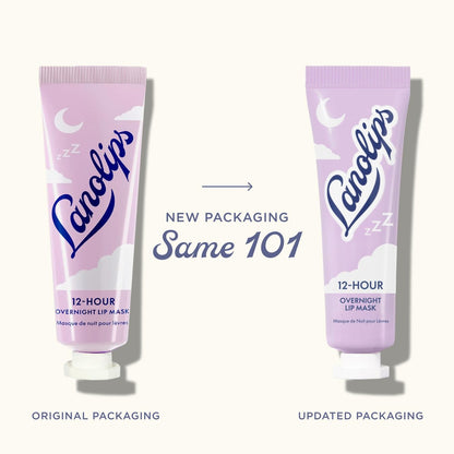 Lanolips 12 Hour Overnight Lip Mask – Rich Lanolin Lip Balm with Hyaluronic Acid, Vitamin C & Ceramides – Restore, Soften & Replenish While You Sleep – Cruelty-Free Hydrating Balm (0.52 oz / 15 g)