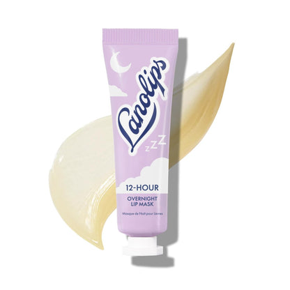 Lanolips 12 Hour Overnight Lip Mask – Rich Lanolin Lip Balm with Hyaluronic Acid, Vitamin C & Ceramides – Restore, Soften & Replenish While You Sleep – Cruelty-Free Hydrating Balm (0.52 oz / 15 g)