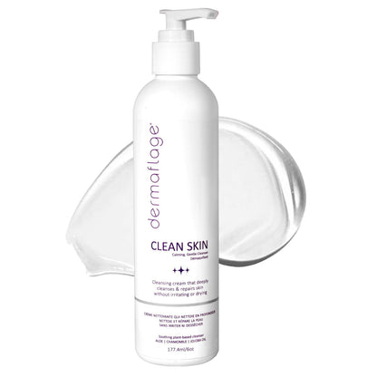Dermaflage Clean Skin Cleanser - Gentle Face Wash for Sensitive Skin - Fragrance-Free, Sulfate-Free, pH-Balanced - Lightweight Daily Cleanser - 6 fl oz