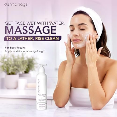 Dermaflage Clean Skin Cleanser - Gentle Face Wash for Sensitive Skin - Fragrance-Free, Sulfate-Free, pH-Balanced - Lightweight Daily Cleanser - 6 fl oz - görsel 8